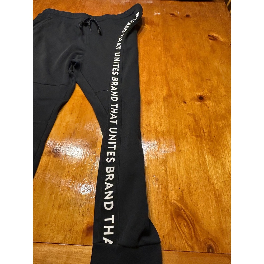 Express Womens XL Black Joggers Stripe 'Brand That Unites' Sweatpants Athletic - Picture 7 of 11